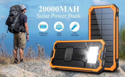 Solario® - Portable Solar Power Bank with Wireless Charging