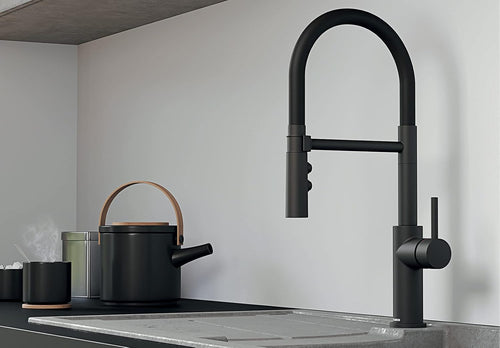 BLANCO 525793 CATRIS-S Flexo, kitchen tap in matt black, kitchen mixer, high pressure [Energy efficiency class B]