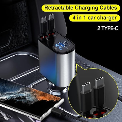 Zap® - 66W Car Charger with Retractable Cables