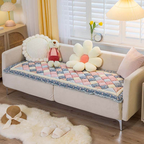 Floraler handgefertigter Couchbezug aus reiner Baumwolle