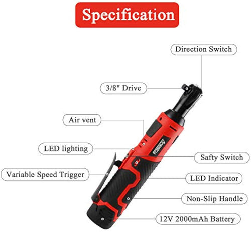 TorqueMaster® - 3/8'' Electric Ratchet Wrench